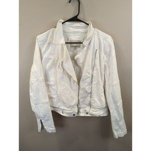 Calvin Klein Jeans Women's Size Medium White Denim Cropped Jean Jacket
